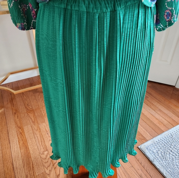 Vintage 80s Diane Freis Georgette Pleated Skirt Set - Picture 7 of 17